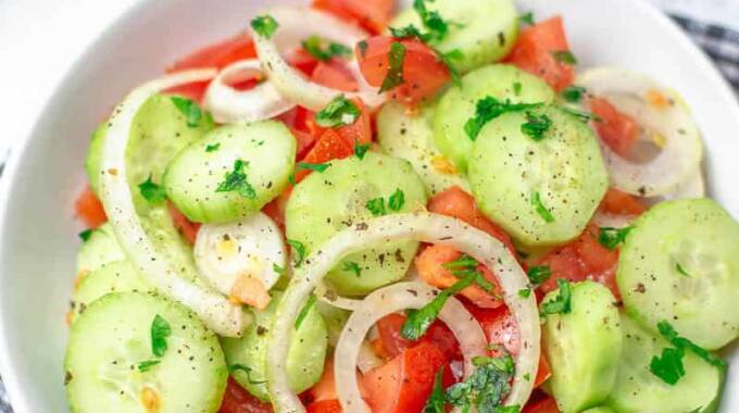 Marinated cucumber, onion and tomato salad | The Sunday Mail